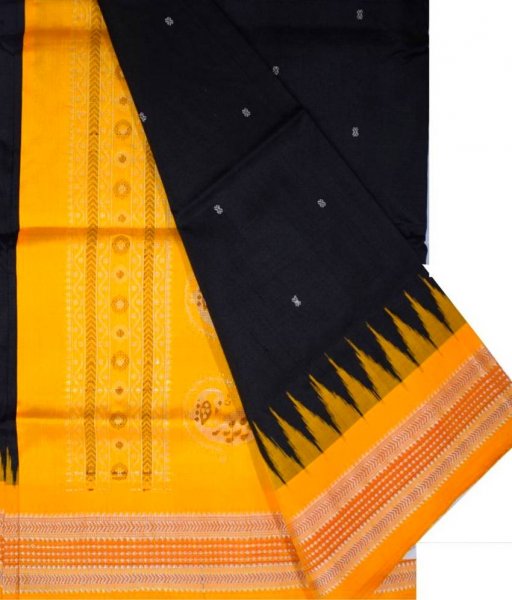 Black Bomkai Silk Saree